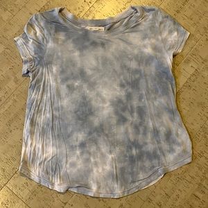 Girls Light Blue Tie Die Soft Short Sleeve Top